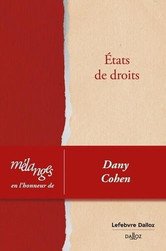 Emprunter Etats de droits. Mélanges en l'honneur de Dany Cohen livre