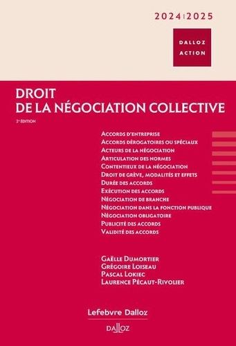 Emprunter Droit de la négociation collective. Edition 2024-2025 livre