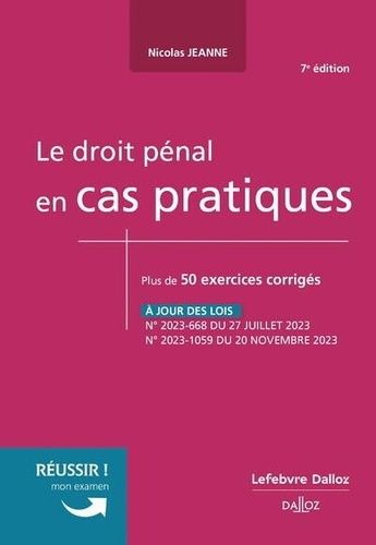 Emprunter Le droit pénal en cas pratiques. 7e édition livre