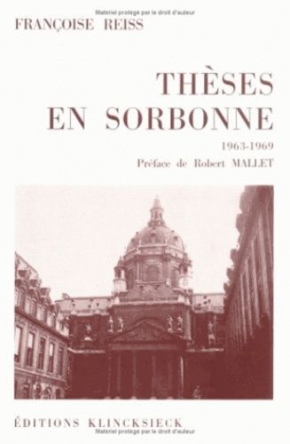 Emprunter Thèses en Sorbonne (1963-1969) livre