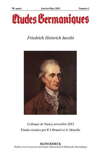 Emprunter Études germaniques - N°1/2015. Friedrich Heinrich Jacobi livre