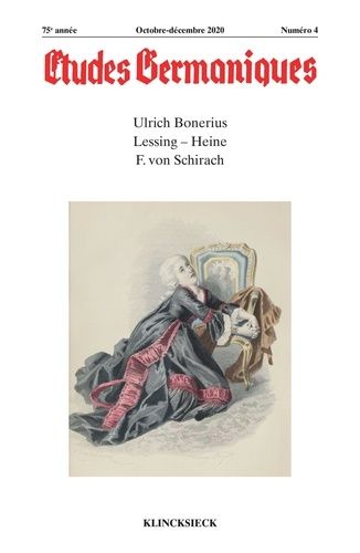 Emprunter Études germaniques - N°4/2020. Ulrich Bonerius. Lessing – Heine. F. von Schirach livre