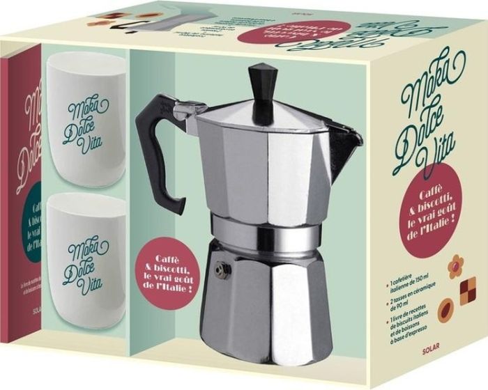 Emprunter Moka Dolce Vita, caffè & biscotti, le vrai goût de l'Italie ! Coffret avec 1 cafetière italienne, 2 livre