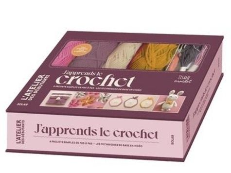 Emprunter J'apprends le crochet - 4 projets simples en pas à pas, les techniques de base en vidéo. Ce coffret livre