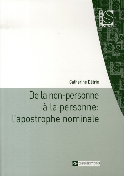 Emprunter De la non-personne à la personne. l'apostrophe nominale livre