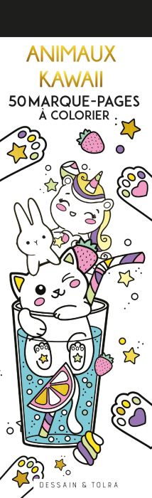 Emprunter Animaux kawaii. 50 marque-pages à colorier livre