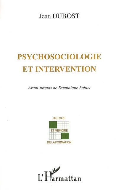 Emprunter Psychosociologie et intervention livre