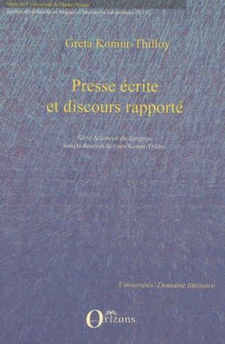 Emprunter Presse écrite et discours rapporté livre