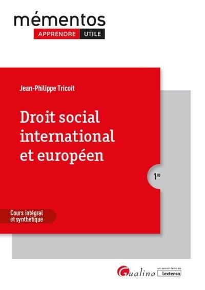 Emprunter DROIT SOCIAL INTERNATIONAL ET EUROPEEN livre