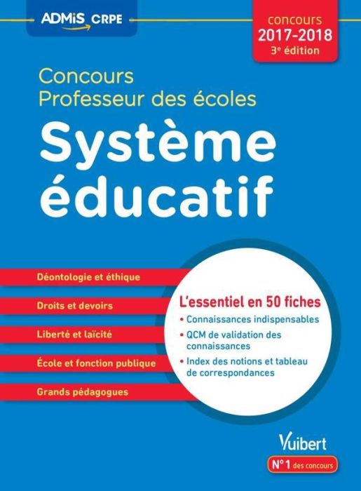 Emprunter Concours Professeur des écoles : système éducatif. Epreuve orale, Edition 2018-2019 livre