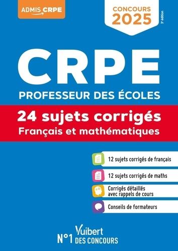 Emprunter Français et mathématiques CRPE. 24 sujets corrigés, Edition 2025 livre