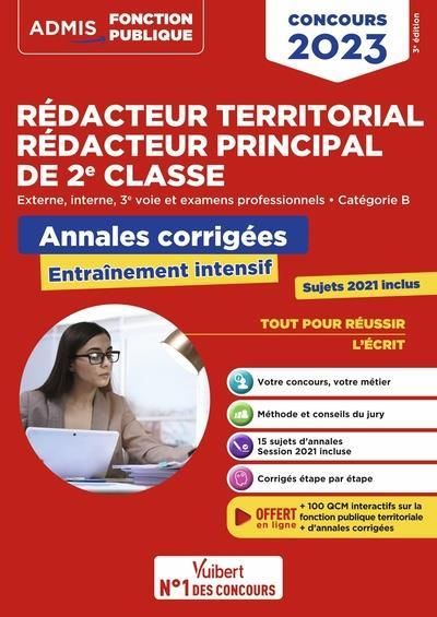 Emprunter Rédacteur territorial, rédacteur principal de 2e classe. Externe, interne 3e voie et examens profess livre