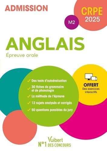 Emprunter Anglais CRPE. Epreuve oral, Edition 2025 livre