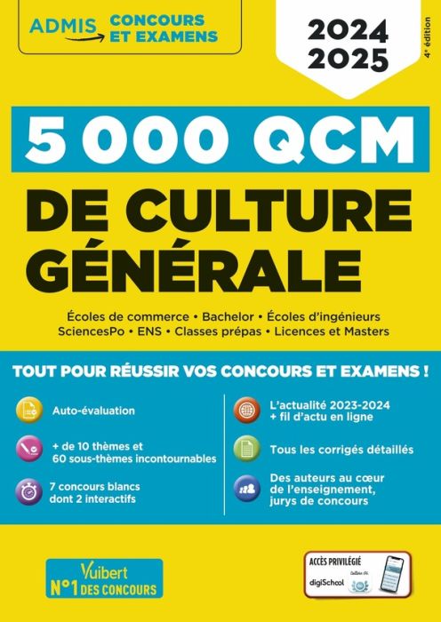 Emprunter 5000 QCM de culture générale. Edition 2024-2025 livre