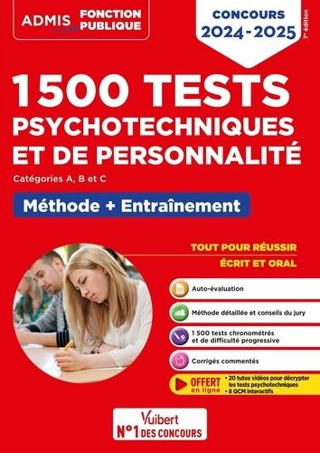 Emprunter 1500 tests psychotechniques et de personnalité Catégorie A, B et C. Méthode et entraînement intensif livre