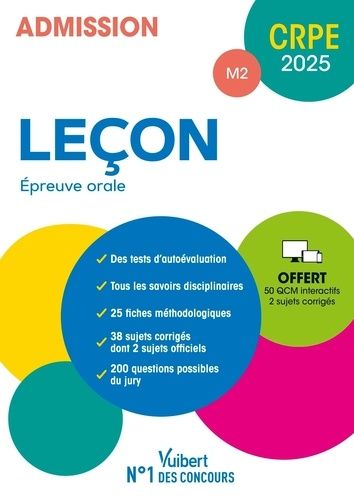 Emprunter Leçon Epreuve orale CRPE M2. Edition 2025 livre