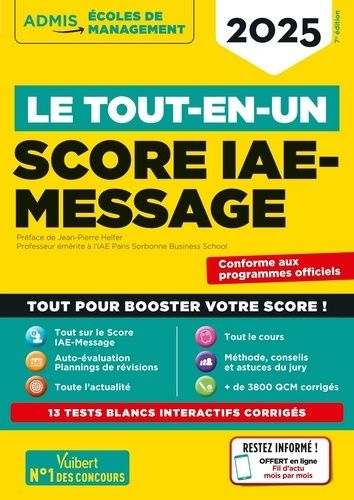 Emprunter Le tout-en-un Score IAE-Message. Edition 2025 livre