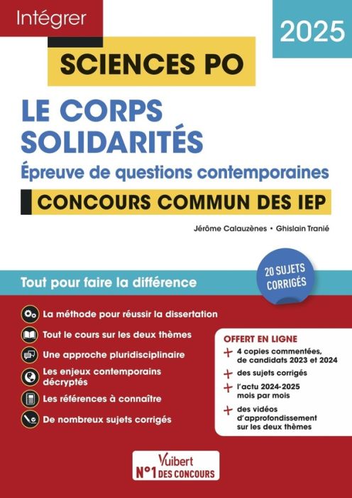 Emprunter Le corps - Solidarités - Epreuve de questions contemporaines. Concours commun des IEP, Edition 2025 livre