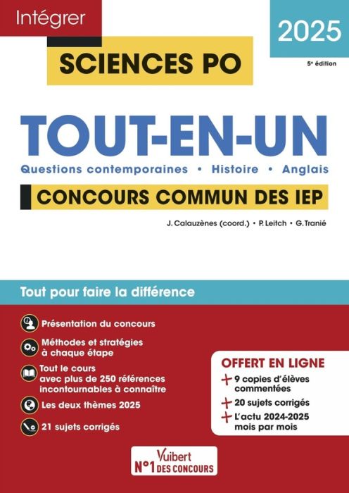 Emprunter Sciences Po Tout-en-un Concours commun des IEP. Questions contemporaines - Histoire - Anglais, Editi livre