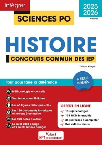 Emprunter Histoire. Concours commun des IEP, Edition 2025-2026 livre