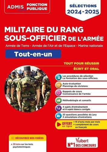 Emprunter Sélections Militaire du rang - Sous-officier de l’armée. Tout-en-un. Armée de Terre, armée de l’Air livre