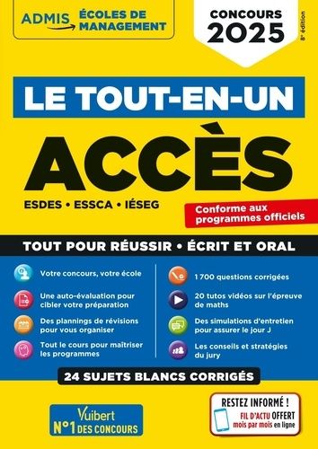 Emprunter Le tout-en-un ACCES, ESDES, ESSCA, IESEG. Edition 2025 livre