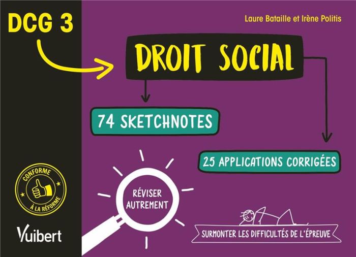 Emprunter DCG 3 Droit social. 74 sketchnotes, 25 applications corrigées, Edition 2020 livre