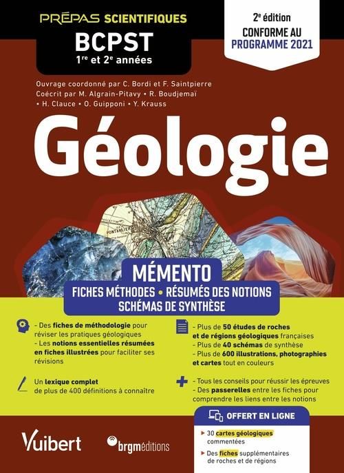 Emprunter Mémento Géologie BCPST 1re et 2e années. Fiches méthodes, résumés de notions, schémas de synthèse, E livre