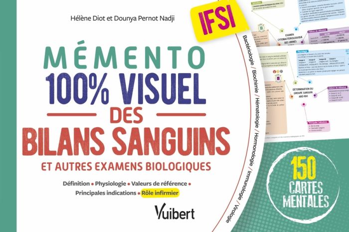 Emprunter Mémento 100% visuel des bilans sanguins et autres examens biologiques IFSI. 150 cartes mentales, Edi livre