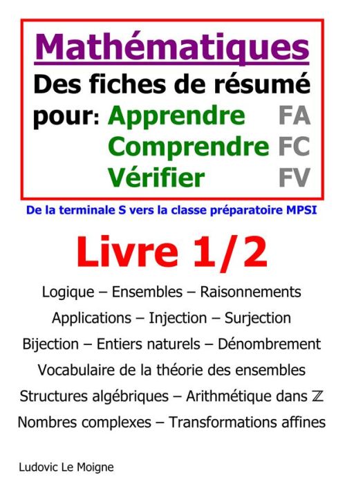 Emprunter Mathématiques Tle s vers MPSI. Des fiches pour apprendre comprendre et vérifier livre