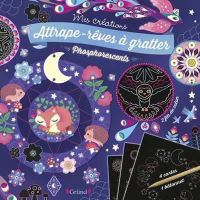 Emprunter Attrape-rêves à gratter phosphorescents. Avec 4 cartes à gratter, 2 fils colorés et 1 bâtonnet livre