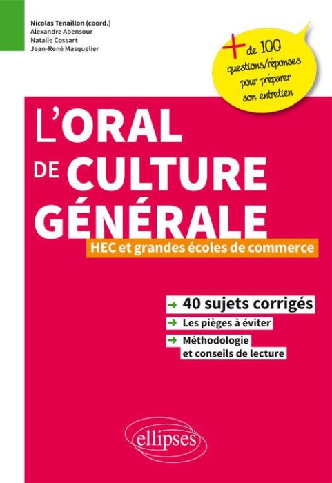 Emprunter L'oral de culture générale. HEC et grandes écoles de commerce livre