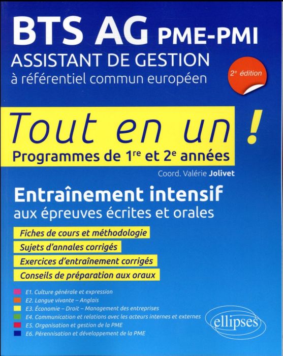 Emprunter BTS AG PME-PMI Assistant de gestion à référentiel européen. Entraînement intensif aux épreuves écrit livre