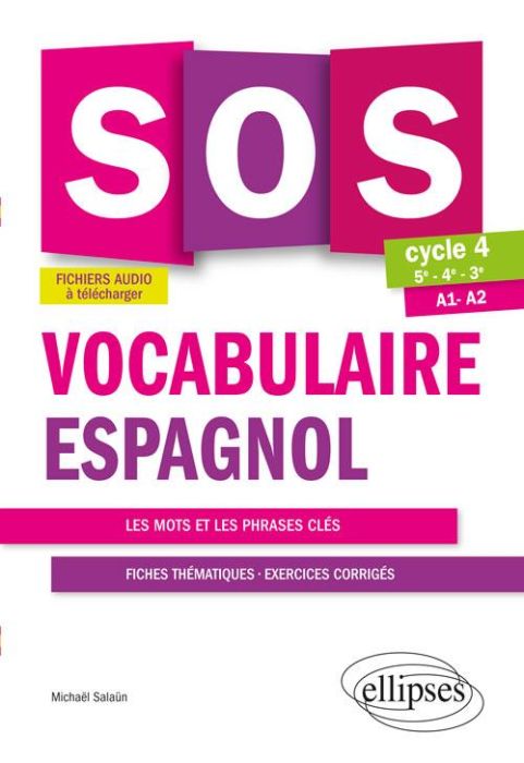 Emprunter SOS vocabulaire espagnol 5e-4e-3e Cycle 4 A1-A2. Les mots et les phrases clés - Fiches thématiques, livre