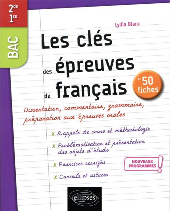 Emprunter Les clés des épreuves de français en 50 fiches BAC 2de/1re livre