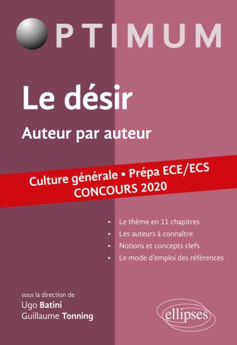 Emprunter Le désir. Auteur par auteur - Culture générale Prépa ECE/ECS, Edition 2020 livre