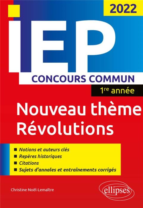 Emprunter La peur - Révolutions. Concours commun IEP 1re année, Edition 2022 livre
