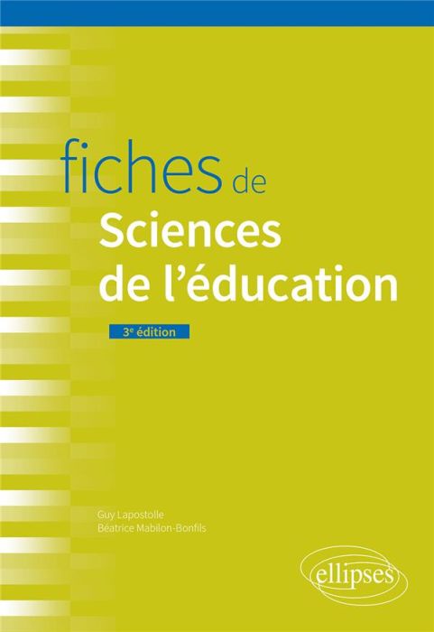 Emprunter Fiches de sciences de l'éducation. 3e édition livre