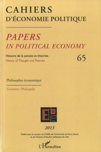 Emprunter Cahiers d'économie politique N° 65/2013 : Philosophie économique livre