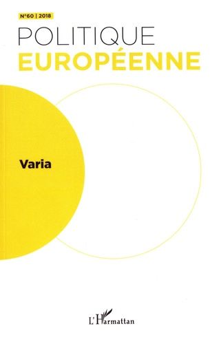 Emprunter Politique européenne N°60/2018 : Varia livre