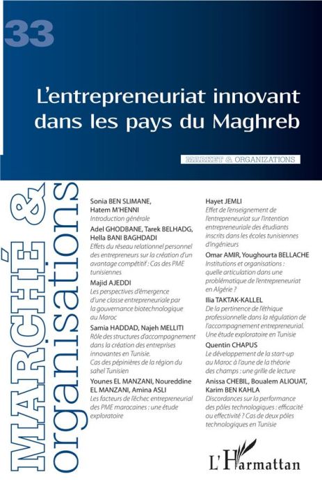 Emprunter Marché et Organisations N° 33 : L'entrepreneuriat innovant dans les pays du Maghreb livre