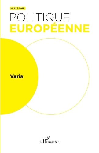 Emprunter Politique européenne N° 62/2018 : Varia livre