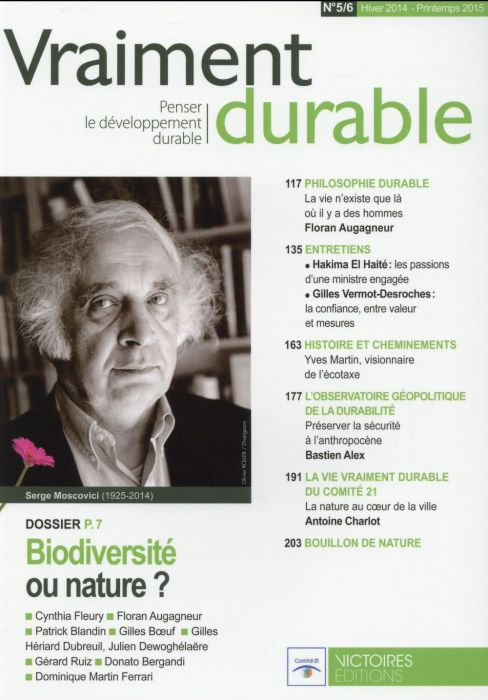 Emprunter Vraiment durable N° 5/6, Hiver 2014 - Printemps 2015 : Biodiversité ou nature ? livre