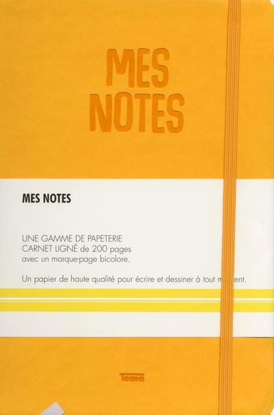 Emprunter Notes cuir citron. Mes notes - Une gamme de papeterie - Carnet ligné de 200 pages avec un marque-pag livre