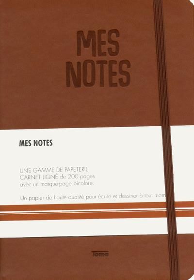 Emprunter Notes cuir caramel. Mes notes - Une gamme de papeterie - Carnet ligné de 200 pages avec un marque-pa livre