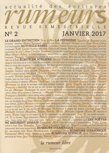 Emprunter Rumeurs N° 2, janvier 2017 livre