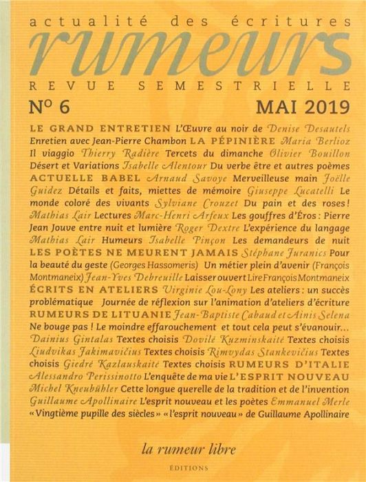 Emprunter Rumeurs N° 6, mai 2019 livre