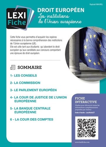 Emprunter Droit européen. Les institutions de l'Union européenne livre