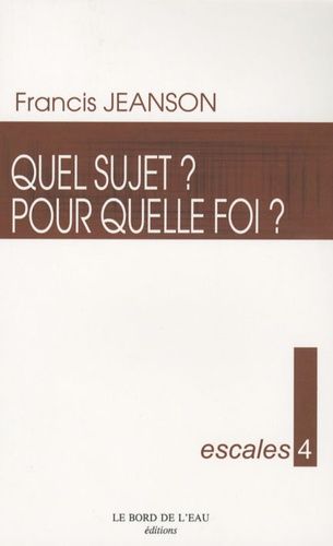 Emprunter Quel sujet ? Pour quelle foi ? livre