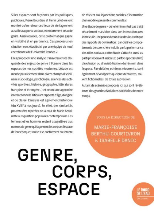 Emprunter Genre, Corps, Espace. Séminaire Genre de l'Université Rennes 2 livre